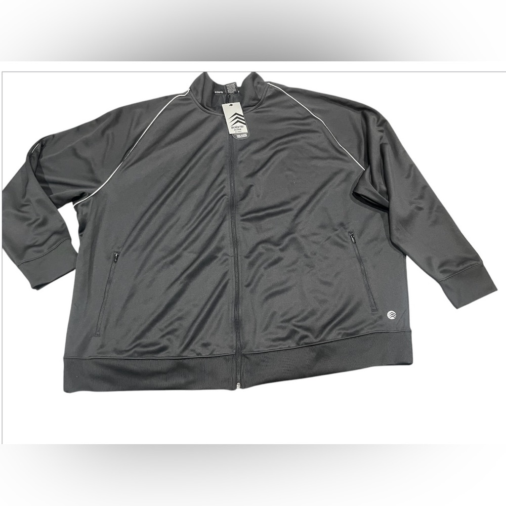 Solaris Men’s Active Sports Track Jacket Black Size 4XB Big Man NWT